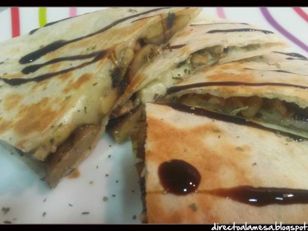 Quesadillas de champiñones y bacon - Preparación paso 1