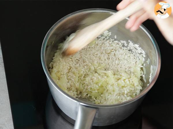 Risotto de cheddar y chorizo - Preparación paso 2