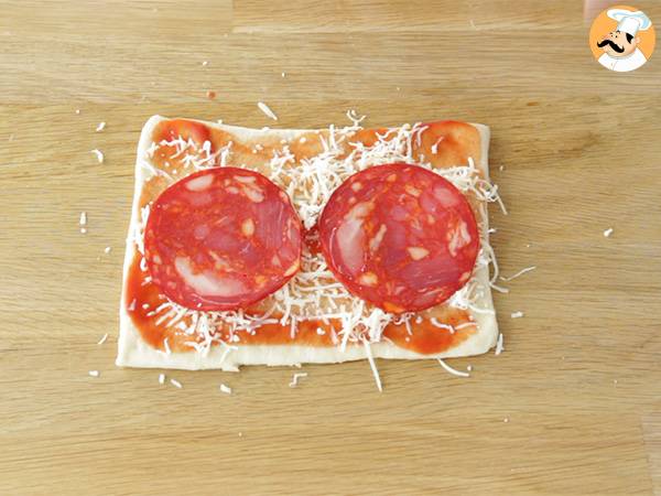 Pizza gofres express de pepperoni - Preparación paso 1