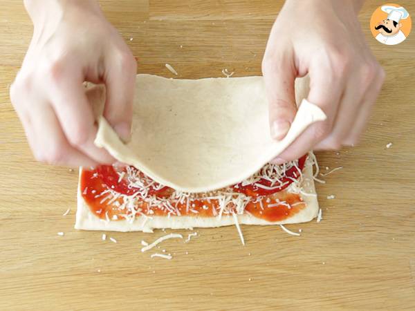 Pizza gofres express de pepperoni - Preparación paso 2