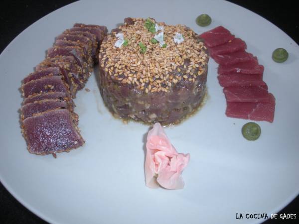 Tataki, tartar y sashimi de atún rojo - Preparación paso 5