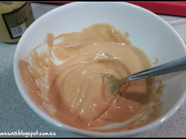 Ensalada de arroz, piña y salsa rosa - Preparación paso 3