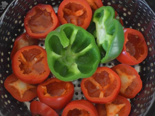 Pimientos rellenos con vegetales y atún - Preparación paso 1