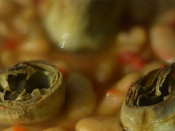 Fabes asturianas con alcachofas - Preparación paso 2