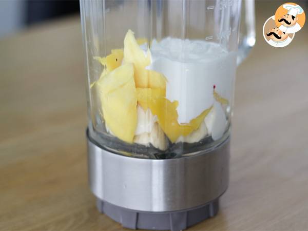 Smoothie bowl mango y plátano - Preparación paso 1