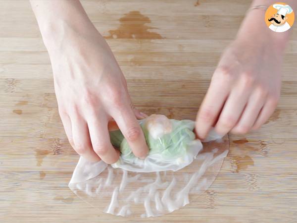 Rollitos de primavera naturales (gambas y zanahoria) - Preparación paso 7