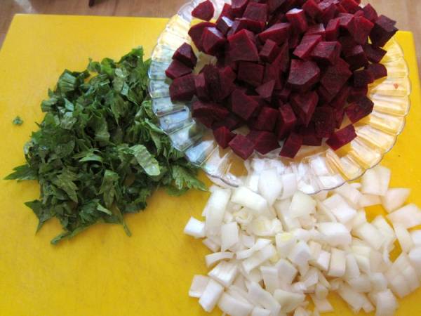 Risotto de remolacha vegetariano - Preparación paso 1