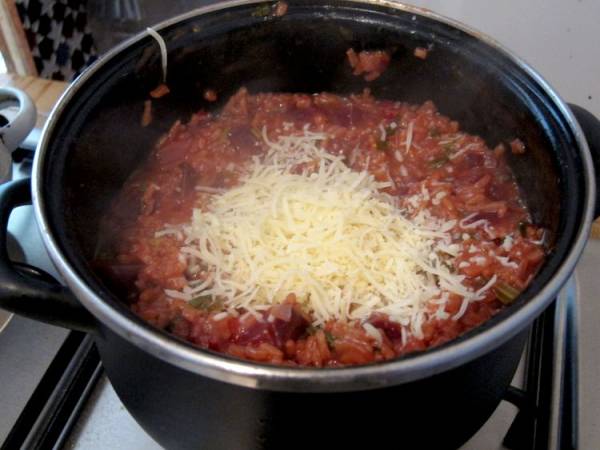 Risotto de remolacha vegetariano - Preparación paso 4