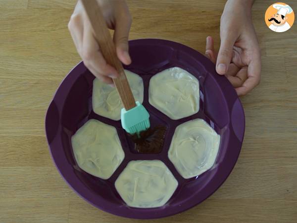 Bizcocho balón de fútbol - Preparación paso 6