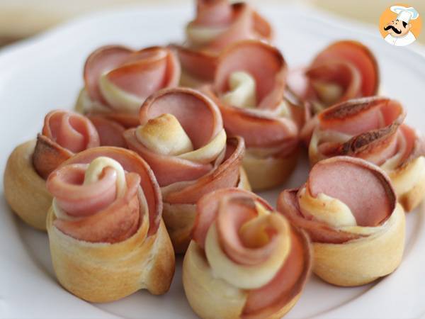 Rosas aperitivo mortadela y pizza - Preparación paso 6