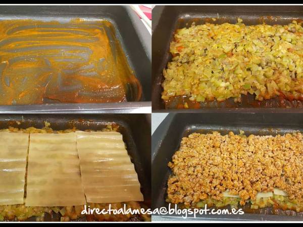 Lasaña de calabacín y carne - Preparación paso 4
