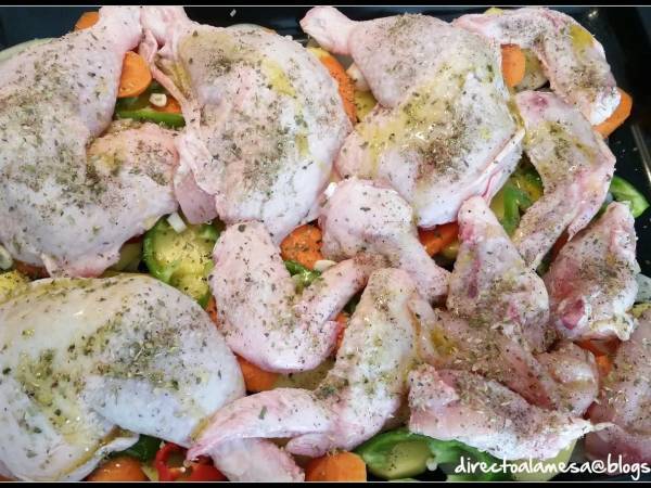 Muslos y contramuslos asados con guarnición - Preparación paso 2