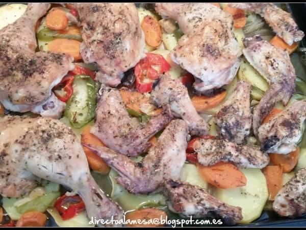 Muslos y contramuslos asados con guarnición - Preparación paso 3