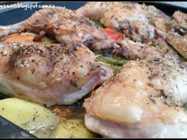 Muslos y contramuslos asados con guarnición - Preparación paso 4