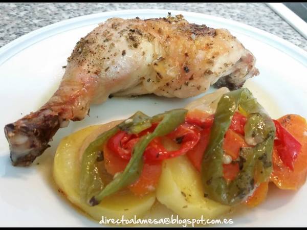 Muslos y contramuslos asados con guarnición - Preparación paso 5