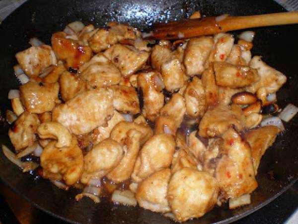 Pollo con anacardos estilo tailandes - Preparación paso 9