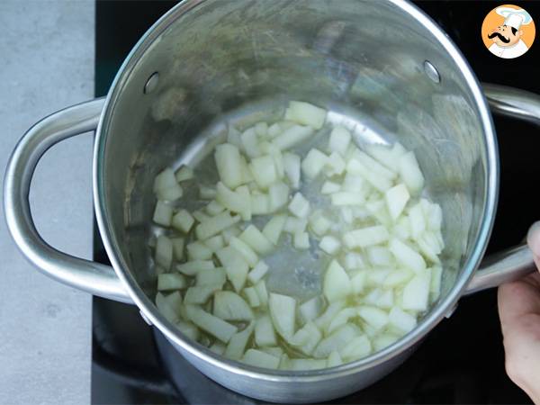 Crema de champiñón y cebolla - Preparación paso 1