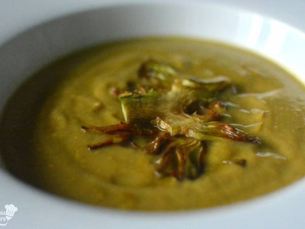 Crema de alcachofas casera - Preparación paso 3