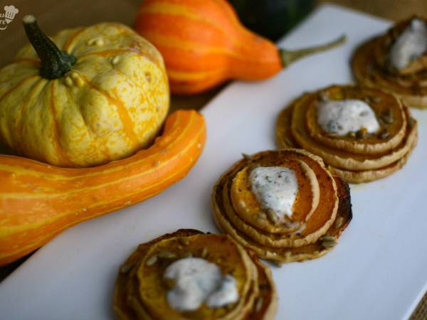 Calabaza al horno con salsa de yogur especiada - Preparación paso 3