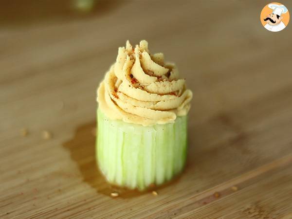 Cupcakes de pepino y hummus - Preparación paso 5