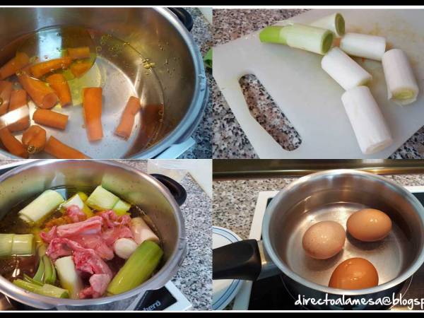 Sopa de picadillo de Paula - Preparación paso 1