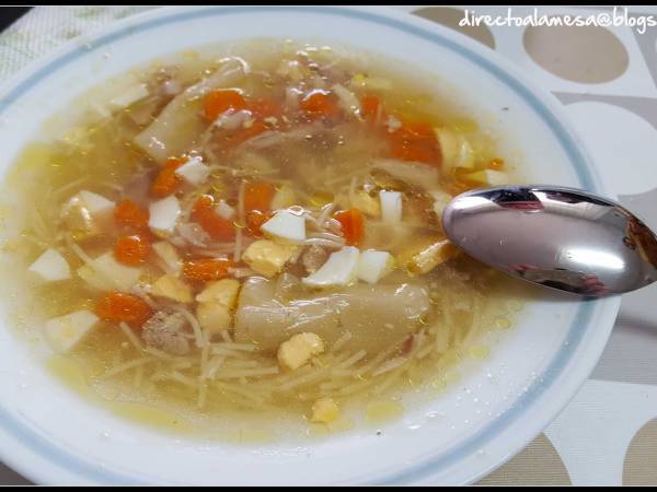 Sopa de picadillo de Paula - Preparación paso 5