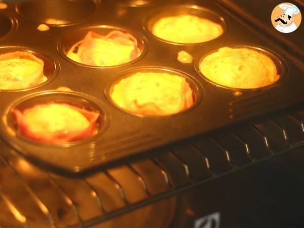 Muffins de bacon con queso express - Preparación paso 4