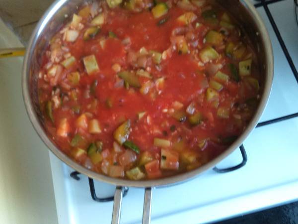 Revuelto de Zapallitos y Calabacín Zucchini - Preparación paso 4