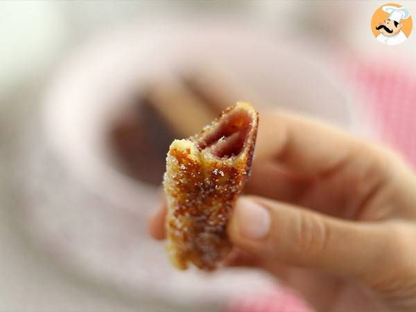 Rollitos de pan de molde con mermelada - Preparación paso 5