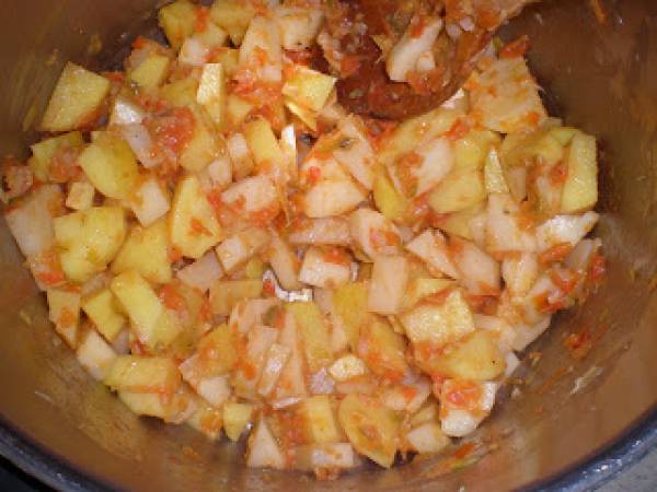 Locro, sopa colombiana de patata - Preparación paso 3
