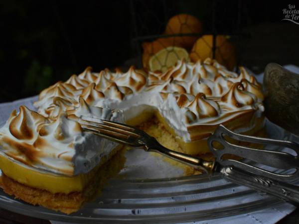 Pastel de limón con masa sablé y merengue suizo - Preparación paso 5