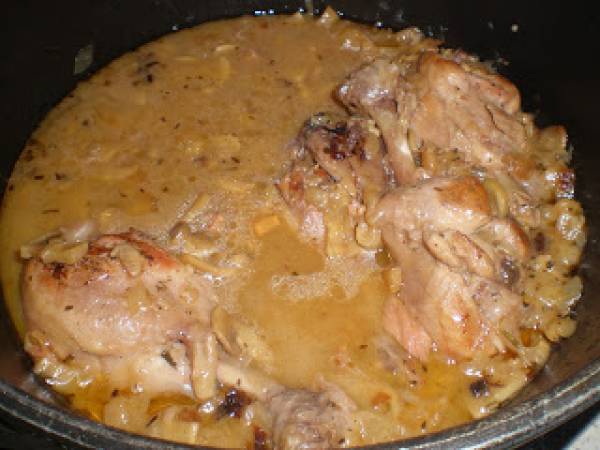 Pollo al vino blanco, pouilly-fumé - Preparación paso 6