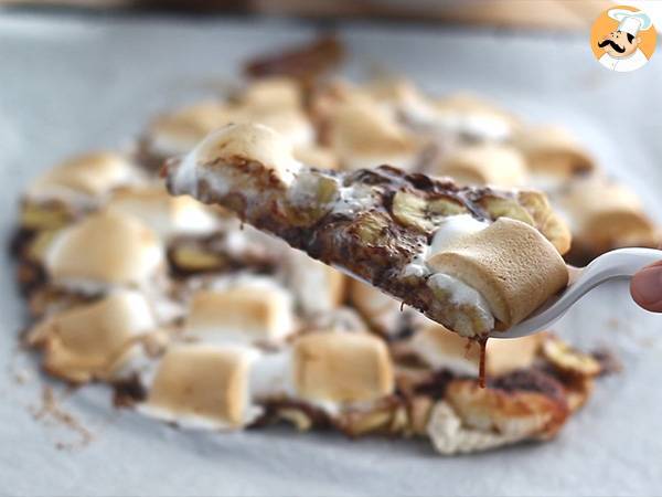 Pizza dulce de plátano y nutella - Preparación paso 5