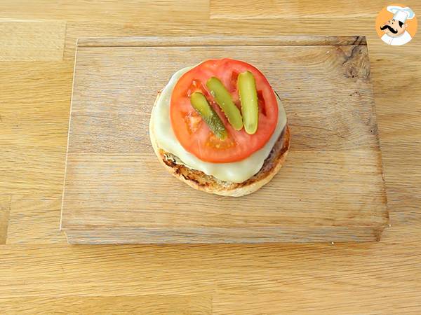 Cheeseburger, hamburguesa con queso - Preparación paso 5