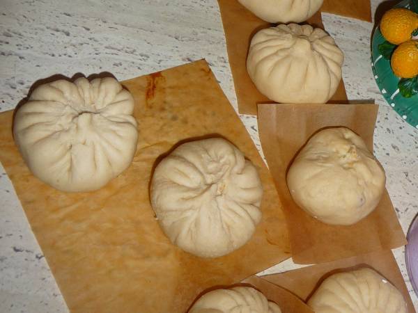 Nikuman, bollos rellenos de cerdo al vapor - Preparación paso 15
