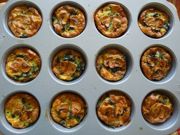 Muffins de espinacas y champiñones - Preparación paso 9
