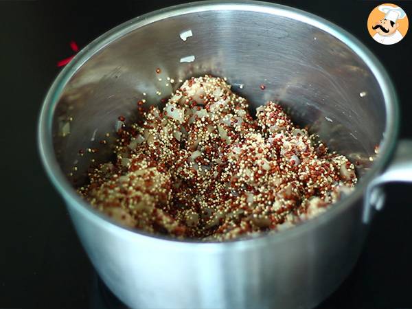 Risotto de quinoa con champiñones, vegano y sin lactosa - Preparación paso 2
