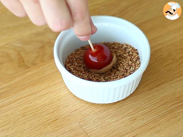 Tomates cherry caramelizados con sésamo - Preparación paso 4