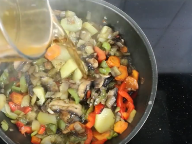 Pisto de berenjena y champiñones - Preparación paso 2