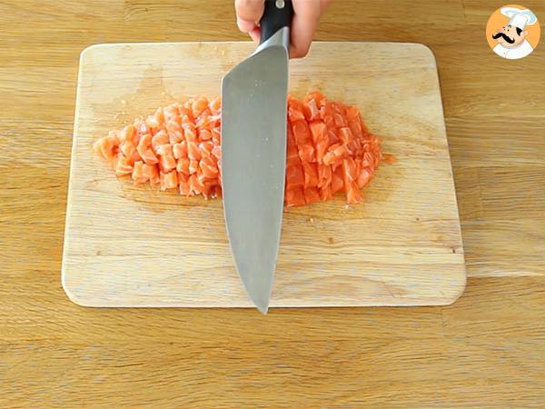 Tartar de salmón y manzana - Preparación paso 1