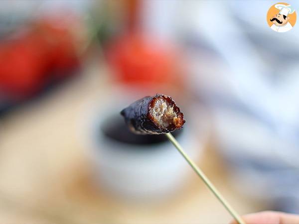 Salchichas caramelizadas con soja y miel - Preparación paso 6