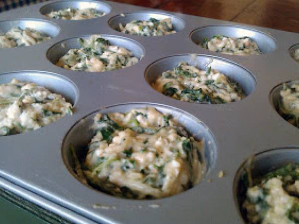 Muffins de espinacas y queso - Preparación paso 9