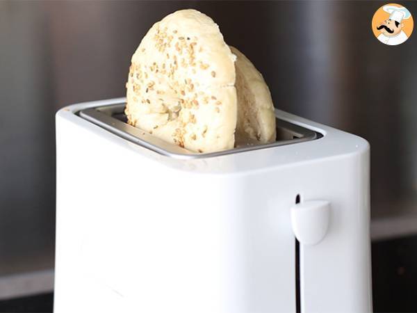 Bagel de chocolate y plátano - Preparación paso 1