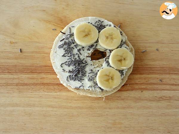 Bagel de chocolate y plátano - Preparación paso 3