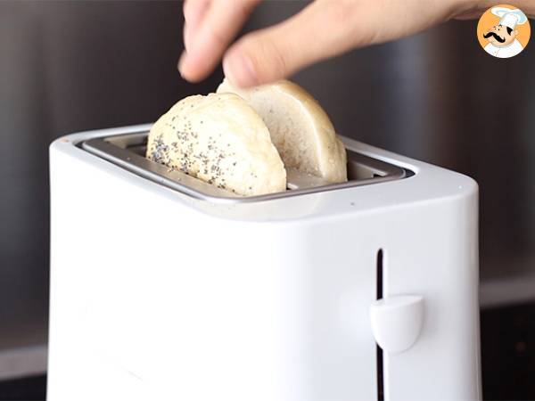 Bagel italiano con pesto y mozzarella - Preparación paso 1