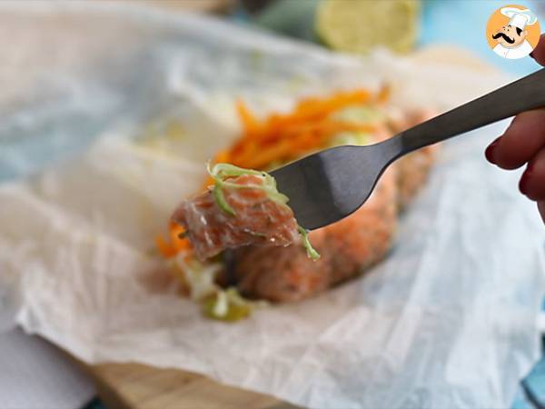 Papillote de salmón jugoso - Preparación paso 6