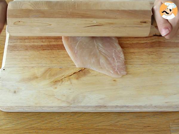 Rollos de pollo, mozzarella y tomates secos - Preparación paso 1