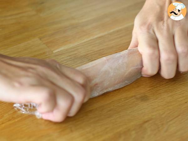 Rollos de pollo, mozzarella y tomates secos - Preparación paso 3