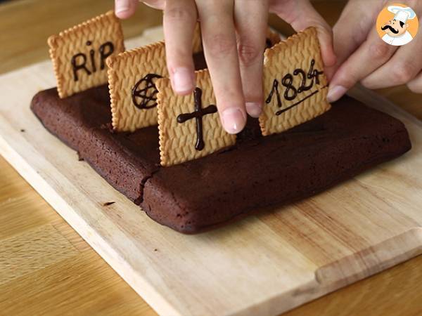 Cementerio brownie para Halloween - Preparación paso 5