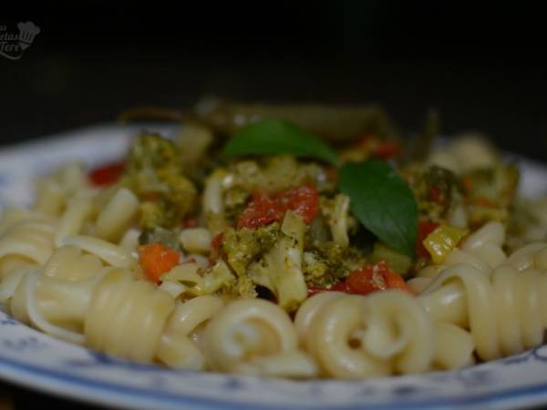 Espirales de pasta con vegetales - Preparación paso 1